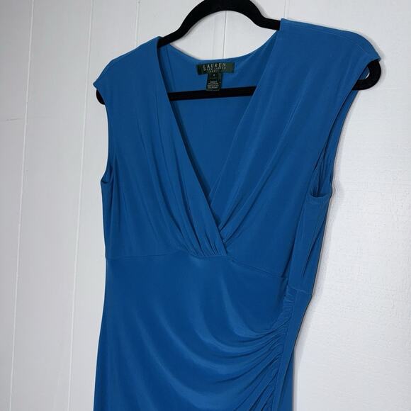 Lauren Ralph Lauren Women’s Blue Sheath Dress Stretch Knit Sleeveless Size 6 - Picture 3 of 5